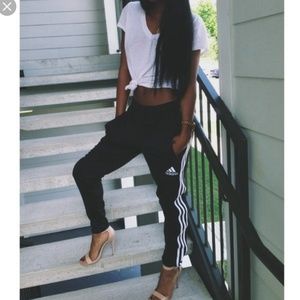 adidas 3 stripe cigarette pants